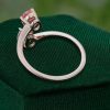 Bypass Toi et Moi Ring with Pink Sapphire and Moissanite (5)