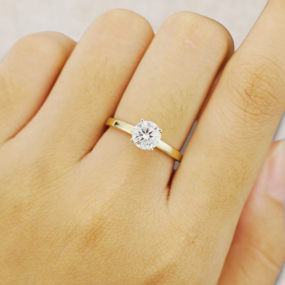 Classic Minimal Moissanite Solitaire Engagement Ring (2)