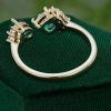 Classic Toi et Moi Ring with Cushion & Oval Cut Emeralds Timeless Open Design