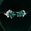Classic Toi et Moi Ring with Cushion & Oval Cut Emeralds Timeless Open Design (4)