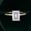 Emerald Cut Moissanite Solitaire Ring in Refined Minimal Design (4)
