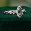 Handcrafted Organic Shaped Green Sapphire Leafwave Ring (3)