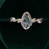 Handcrafted Organic Shaped Green Sapphire Leafwave Ring (4)