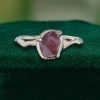 Organic Flow Unik Form Red Sapphire Ring with Sculpted Curve Band (2)