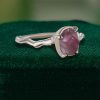 Organic Flow Unik Form Red Sapphire Ring with Sculpted Curve Band (3)