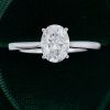 Oval Cut Moissanite Solitaire Ring in White Gold Trellis Setting (5)