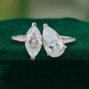 Unique Two-Stone Engagement Ring with Marquise & Pear Moissanite (2)