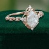 Vintage-Inspired Filigree Moissanite Engagement Ring with Floral Halo Design (4)