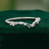 Curved Moss Agate & Moissanite Band Unique Wedding Stacking Ring (3)