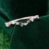 Curved Moss Agate & Moissanite Band Unique Wedding Stacking Ring (6)