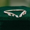 Curved Open Wedding Band with Alternating Marquise & Round Cut Moissanite (3)