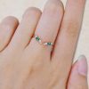 Curved Open Wedding Band with Emerald & Diamond Cluster (1)