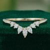 Delicate Tiara Moissanite Curved Stacking Wedding Band (2)