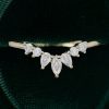 Delicate Tiara Moissanite Curved Stacking Wedding Band (4)