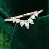 Delicate Tiara Moissanite Curved Stacking Wedding Band (6)