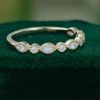 Elegant Marquise-Cut Moonstone – Yellow Gold Wedding Band (3)