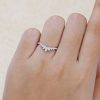 Elegant White Gold Curved Marquise Moissanite Bridal Band (1)