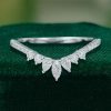 Elegant White Gold Curved Marquise Moissanite Bridal Band (2)