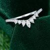 Elegant White Gold Curved Marquise Moissanite Bridal Band (6)