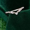 Fine Leaf Motif Curved Moissanite Wedding Band (6)