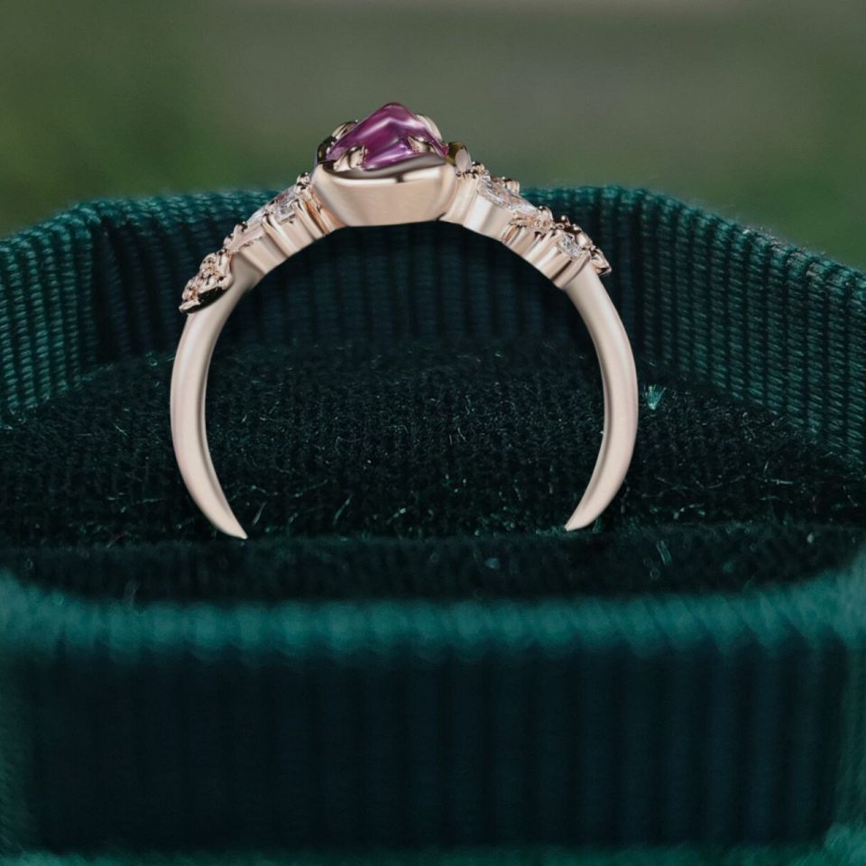 Garden Inspired Organic Pink Sapphire Ring — Unik Form (2)