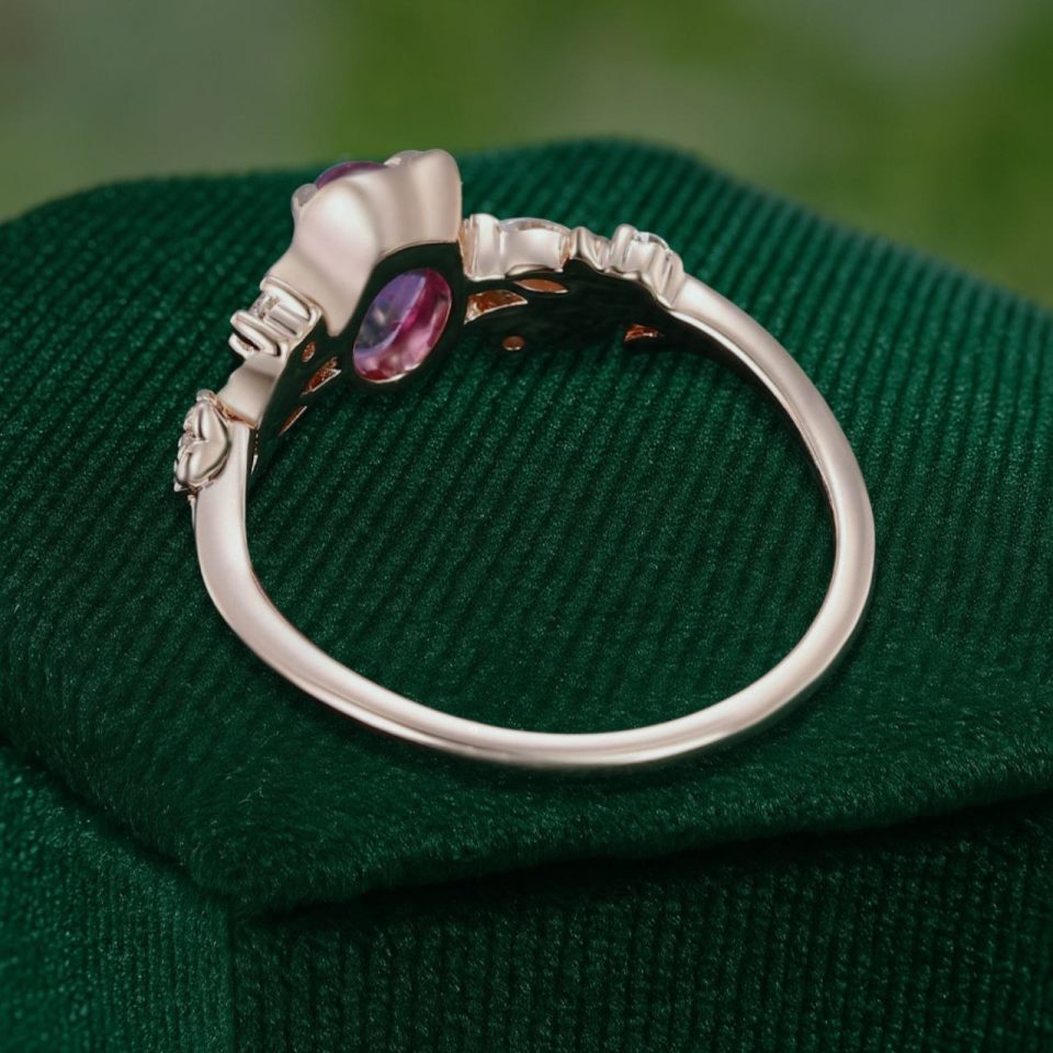 Garden Inspired Organic Pink Sapphire Ring — Unik Form (7)