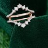 Gradual Round-Cut Moissanite Curved Pavé Double Wedding Band Enhancer (5)