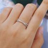Half-Eternity Moissanite Wedding Band with Criss-Cross Pave Design (1)