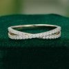 Half-Eternity Moissanite Wedding Band with Criss-Cross Pave Design (2)