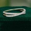 Half-Eternity Moissanite Wedding Band with Criss-Cross Pave Design (3)