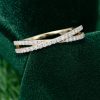 Half-Eternity Moissanite Wedding Band with Criss-Cross Pave Design (6)