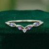 Lavender Gemstone Curved Band with Tanzanite & Amethyst Accents (2)