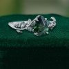 LeafLace Teal Sapphire Pear Cut Ring with Alexandrite Gemstone Flourish (3)