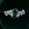 LeafLace Teal Sapphire Pear Cut Ring with Alexandrite Gemstone Flourish (4)