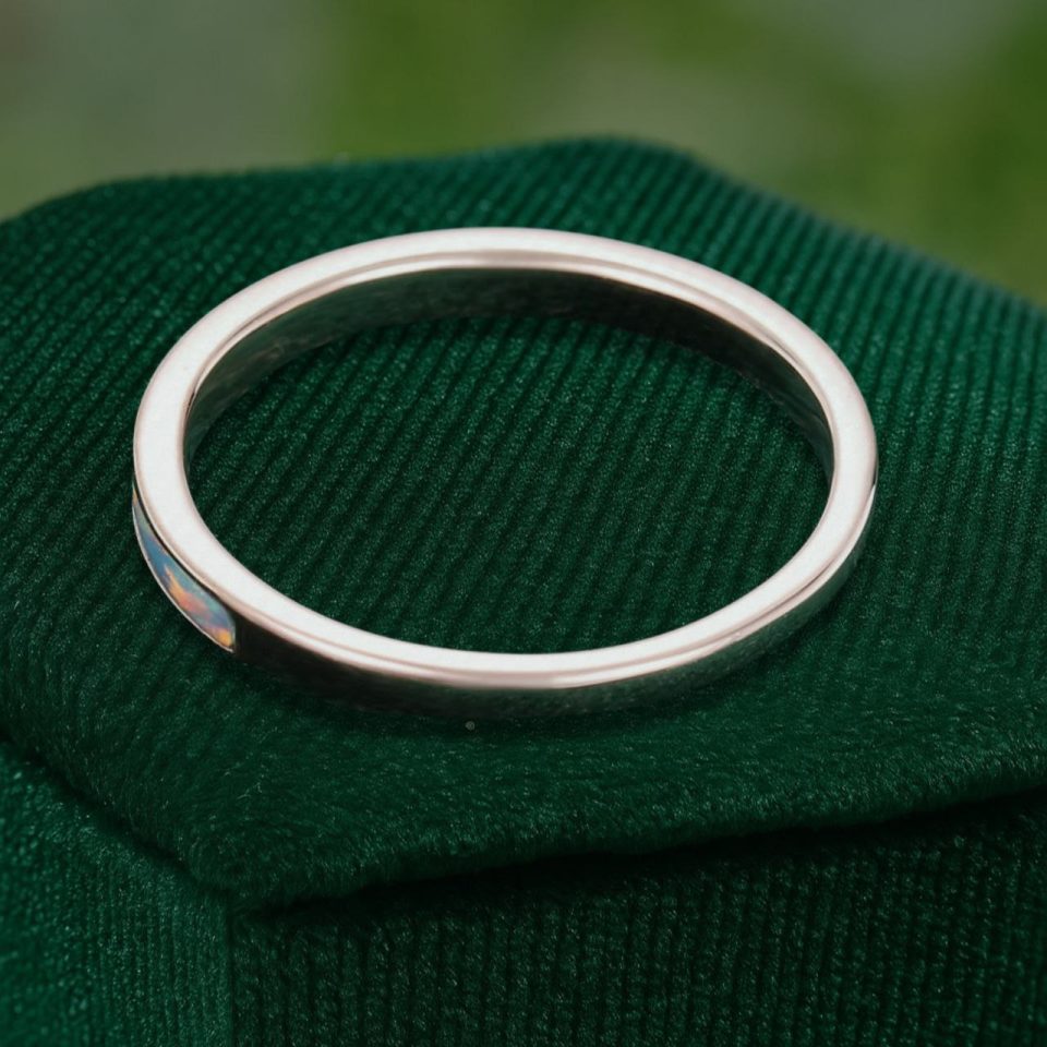 Minimalist Lab Opal Inlay Ring – Simple Stacking Band (4)