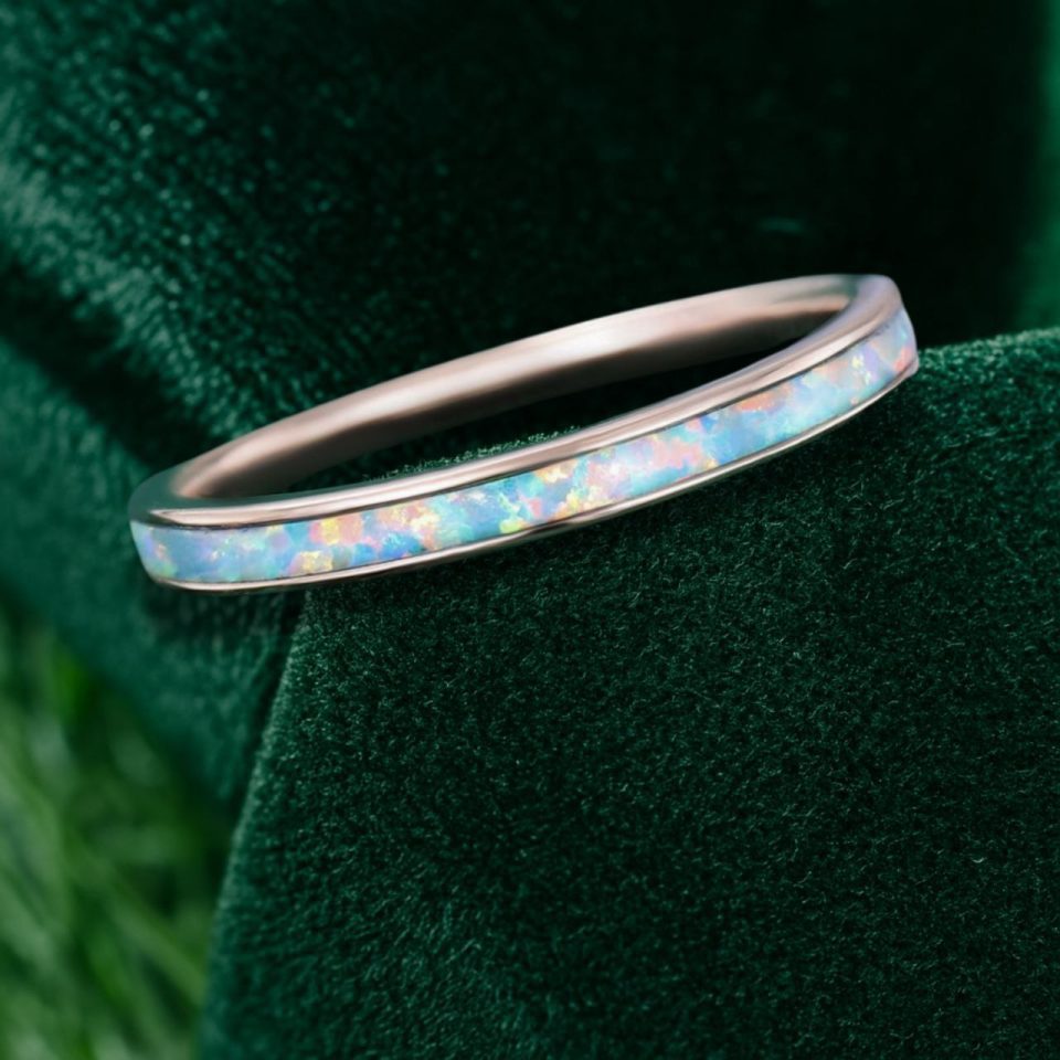 Minimalist Lab Opal Inlay Ring – Simple Stacking Band (5)
