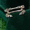 Moss Agate Open Enhancer Wedding Band with Double Curved Design (5)