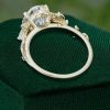 Nature-Inspired Oval Moissanite Ring • Marquise Leaf Branch Setting (5)