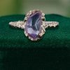 Organic Tree Bark Ring with Purple Sapphire — Unik Form Design (2)