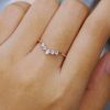 Rose Gold Curved Moonstone Wedding Band for Women – Dainty Bridal Stacking Ring (1)