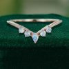 Rose Gold Curved Moonstone Wedding Band for Women – Dainty Bridal Stacking Ring (2)