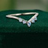 Rose Gold Curved Moonstone Wedding Band for Women – Dainty Bridal Stacking Ring (3)