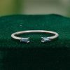 Rose Gold Open Wedding Band with Tapered Baguette-Cut London Blue Topaz (2)