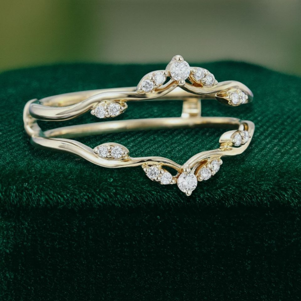 Snowdrift Moissanite Wrapped Wedding Band Ring Enhancer (4)