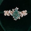 TwigGlow Moss Agate Engagement Ring in Kite Cut — Nature-Inspired Elegance (4)