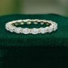 Yellow Gold Wedding Band with Oval-Cut Moissanite (2)