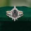 Elegant 3-Piece Black Rutilated Quartz Bridal Ring Set (2)
