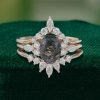 Elegant 3-Piece Black Rutilated Quartz Bridal Ring Set (3)