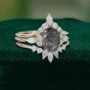Elegant 3-Piece Black Rutilated Quartz Bridal Ring Set (4)