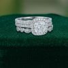 Elegant 3-Piece Cushion-Cut Moissanite Engagement & Wedding Ring Set (3)